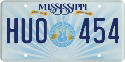 MS license plate HUO454