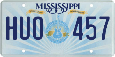 MS license plate HUO457