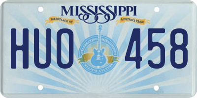 MS license plate HUO458