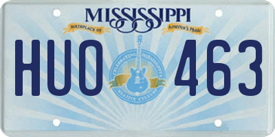 MS license plate HUO463