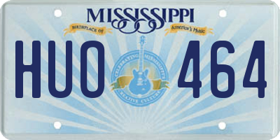 MS license plate HUO464