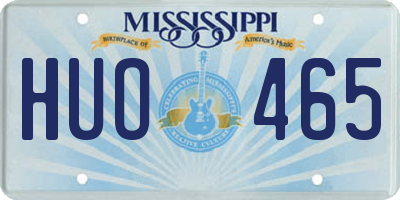MS license plate HUO465