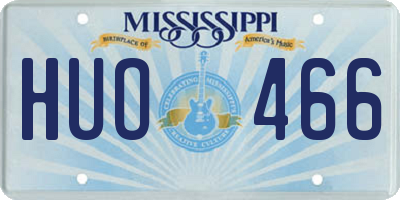 MS license plate HUO466