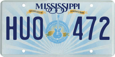 MS license plate HUO472