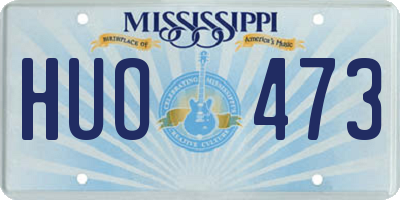 MS license plate HUO473