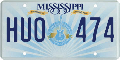 MS license plate HUO474