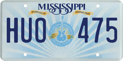 MS license plate HUO475
