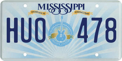MS license plate HUO478