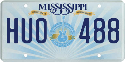 MS license plate HUO488