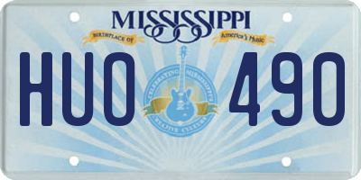 MS license plate HUO490