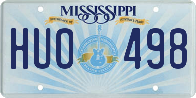 MS license plate HUO498