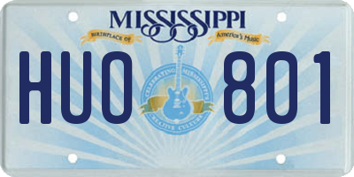MS license plate HUO801