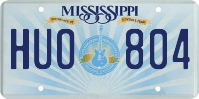 MS license plate HUO804