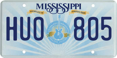 MS license plate HUO805