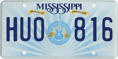 MS license plate HUO816