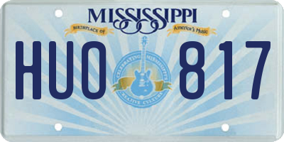 MS license plate HUO817