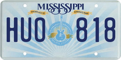 MS license plate HUO818