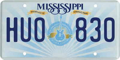 MS license plate HUO830