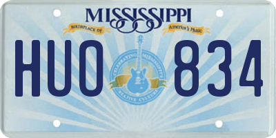 MS license plate HUO834