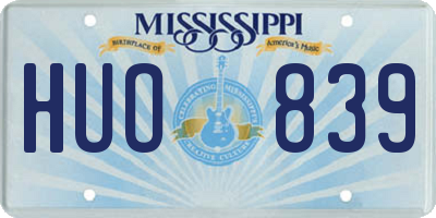 MS license plate HUO839