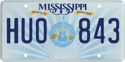 MS license plate HUO843