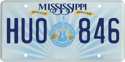 MS license plate HUO846