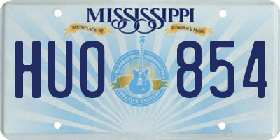 MS license plate HUO854