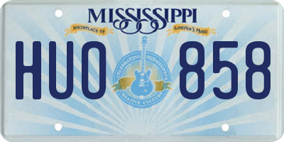 MS license plate HUO858