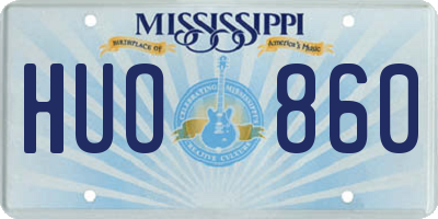 MS license plate HUO860