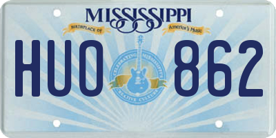 MS license plate HUO862