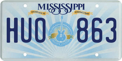 MS license plate HUO863