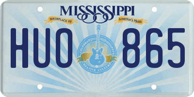 MS license plate HUO865