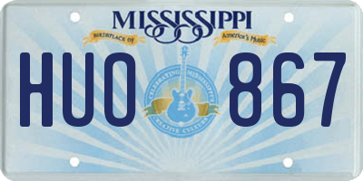 MS license plate HUO867