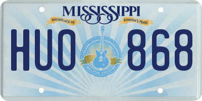 MS license plate HUO868