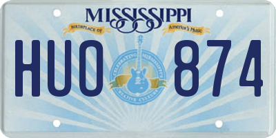 MS license plate HUO874