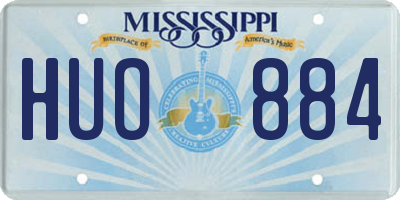MS license plate HUO884
