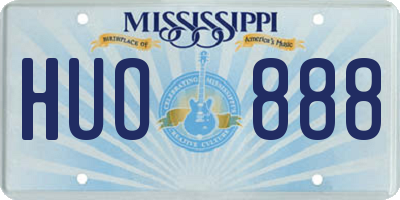 MS license plate HUO888