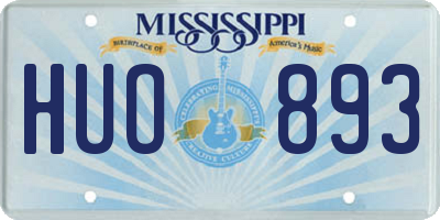 MS license plate HUO893