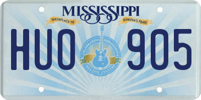 MS license plate HUO905