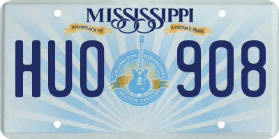 MS license plate HUO908
