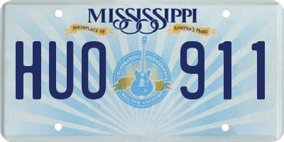 MS license plate HUO911