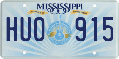MS license plate HUO915