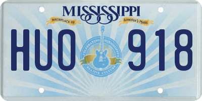 MS license plate HUO918