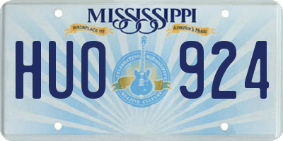 MS license plate HUO924