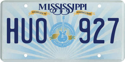 MS license plate HUO927