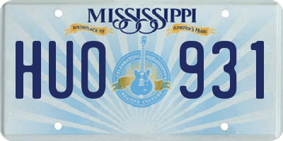 MS license plate HUO931