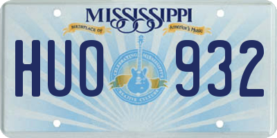 MS license plate HUO932