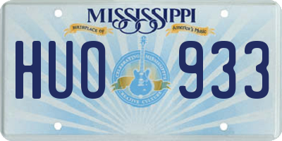 MS license plate HUO933