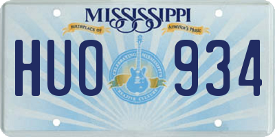 MS license plate HUO934