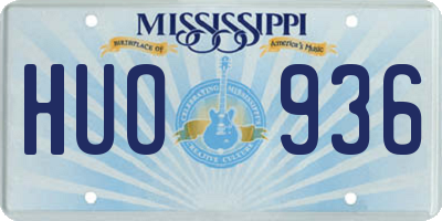 MS license plate HUO936